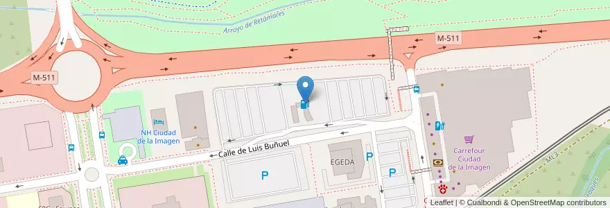 Mapa de ubicacion de E.S. Carrefour Ciudad de la Imagen en Sepanyol, Comunidad De Madrid, Comunidad De Madrid, Área Metropolitana De Madrid Y Corredor Del Henares, Pozuelo De Alarcón.