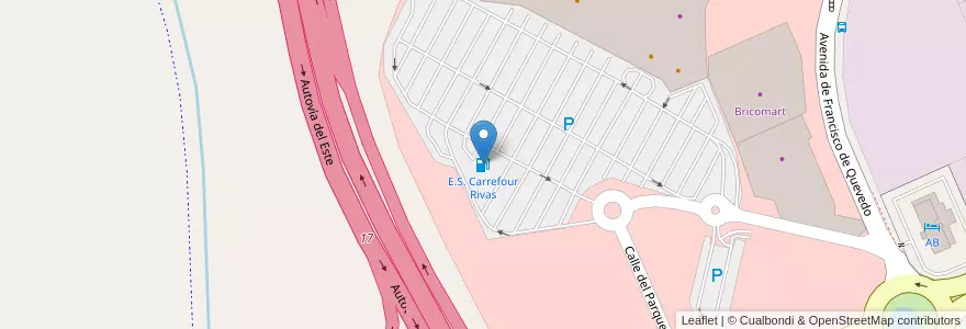 Mapa de ubicacion de E.S. Carrefour Rivas en Испания, Мадрид, Мадрид, Cuenca Del Henares, Rivas-Vaciamadrid.