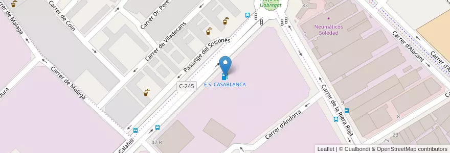Mapa de ubicacion de E.S. CASABLANCA en Sepanyol, Catalunya, Barcelona, Baix Llobregat, Sant Boi De Llobregat.
