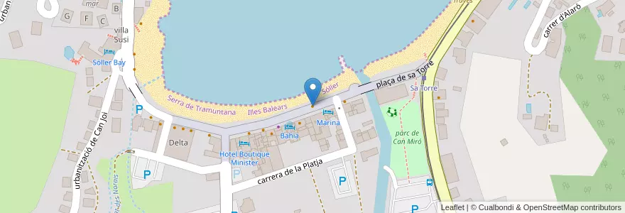 Mapa de ubicacion de Es Passeig en Espagne, Îles Baléares, Espagne (Eaux Territoriales), Serra De Tramuntana, Îles Baléares, Sóller.