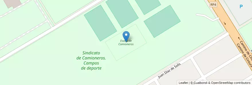Mapa de ubicacion de Esatio de Camioneros en アルゼンチン, ブエノスアイレス州, Partido De Esteban Echeverría, 9 De Abril.