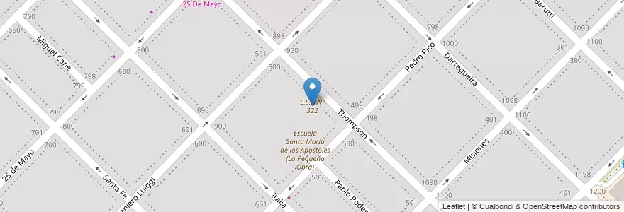 Mapa de ubicacion de E.S.B Nº 322 en Argentinië, Buenos Aires, Partido De Bahía Blanca, Bahía Blanca.