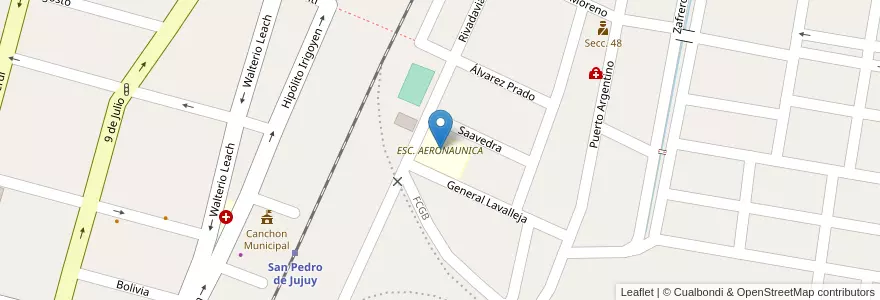 Mapa de ubicacion de ESC. AERONAUNICA en Argentinië, Jujuy, Departamento San Pedro, Municipio De San Pedro De Jujuy.