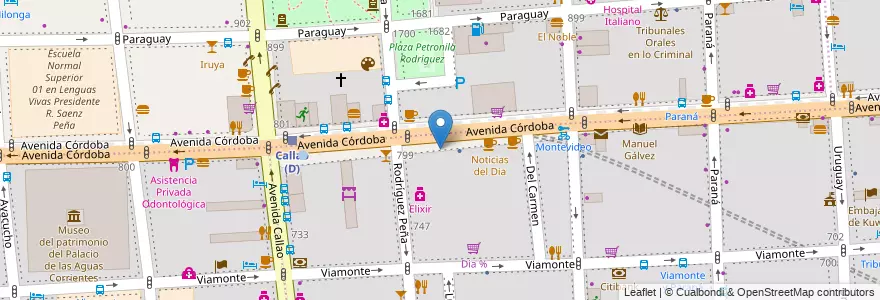 Mapa de ubicacion de Esc. Arg. de Negocios, San Nicolas en 阿根廷, Ciudad Autónoma De Buenos Aires, 布宜诺斯艾利斯.