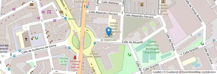 Mapa de ubicacion de Esc. de Adultos de Arganzuela en إسبانيا, منطقة مدريد, منطقة مدريد, Área Metropolitana De Madrid Y Corredor Del Henares, مدريد.