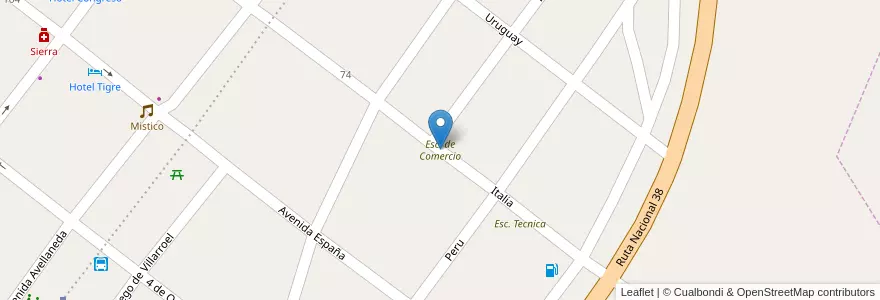 Mapa de ubicacion de Esc. de Comercio en آرژانتین, Tucumán, Departamento Monteros, Municipio De Monteros, Monteros.