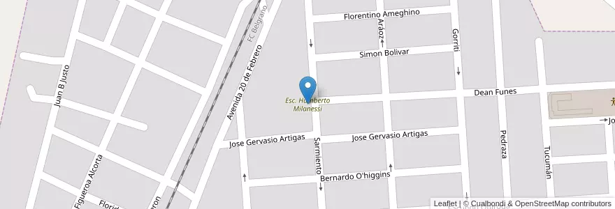 Mapa de ubicacion de Esc. Humberto Milanessi en Arjantin, Salta, General San Martín, Municipio De Tartagal, Tartagal.