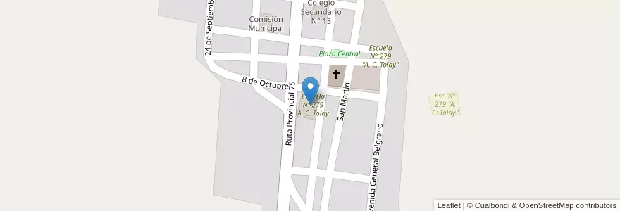Mapa de ubicacion de Esc N° 279 "A. C. Tolay" en Argentinien, Jujuy, Departamento Cochinoca, Municipio De Abdón Castro Tolay.