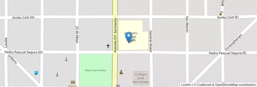 Mapa de ubicacion de Esc N°2032 Luis Morzone en アルゼンチン, メンドーサ州, General Alvear, Distrito Bowen.