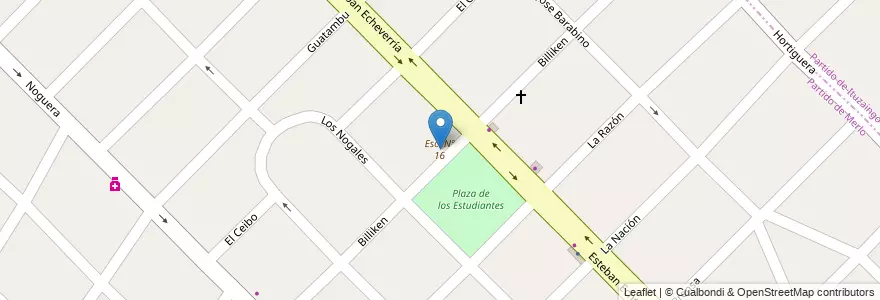 Mapa de ubicacion de Esc. Nº 16 en Arjantin, Buenos Aires, Partido De Merlo, San Antonio De Padua.