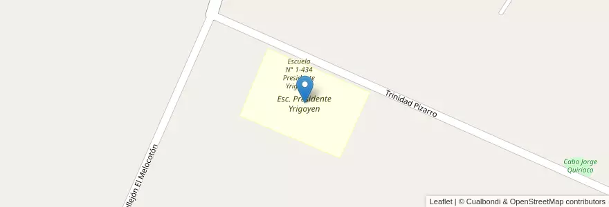 Mapa de ubicacion de Esc. Presidente Yrigoyen en アルゼンチン, チリ, メンドーサ州, Departamento Tunuyán, Distrito Campo De Los Andes.