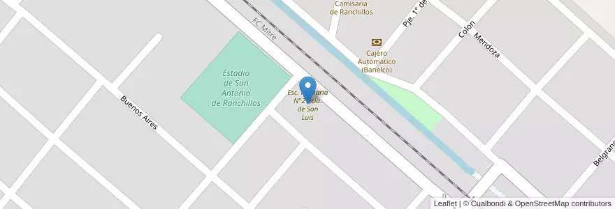 Mapa de ubicacion de Esc. Primaria N°2 Pcia. de San Luis en アルゼンチン, トゥクマン州, Departamento Cruz Alta, Municipio De Ranchillos Y San Miguel, Ranchillos Y San Miguel.