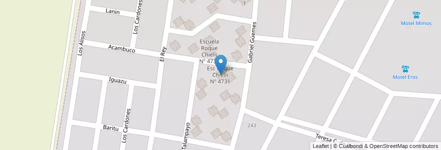 Mapa de ubicacion de Esc Roque Chielli Nº 4731 en 阿根廷, Salta, Capital, Municipio De Salta.