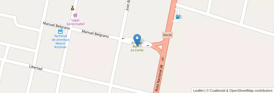 Mapa de ubicacion de Esc. Tec. Num 1 La Cocha en 阿根廷, Tucumán, Departamento La Cocha, Municipio De La Cocha.