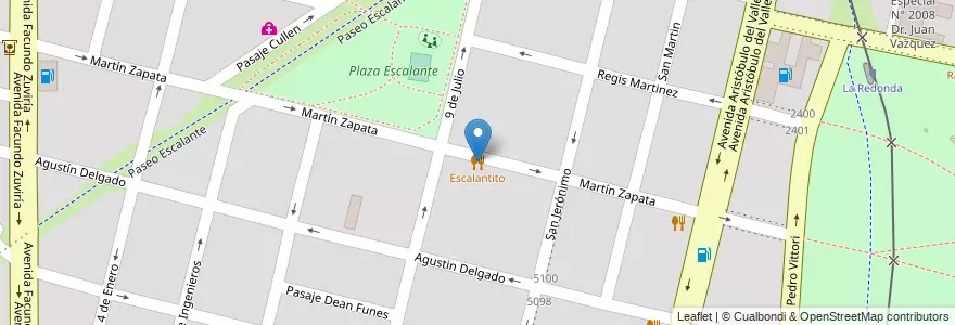 Mapa de ubicacion de Escalantito en الأرجنتين, سانتا في, إدارة العاصمة, سانتا في العاصمة, سانتا في.