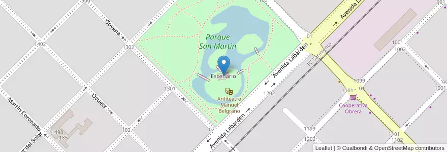 Mapa de ubicacion de Escenario en Argentina, Buenos Aires, Partido De Pehuajó, Pehuajó.