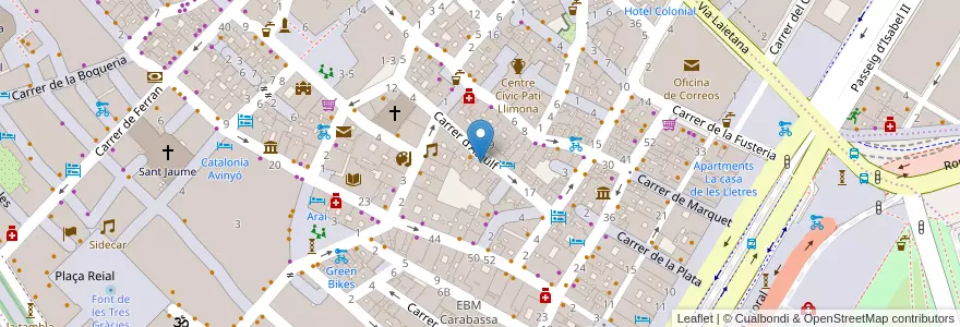 Mapa de ubicacion de Escola Ángel Baixeiras en اسپانیا, Catalunya, Barcelona, Barcelonès, Barcelona.