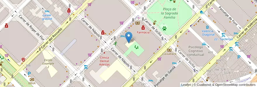 Mapa de ubicacion de Escola Bressol La Fassina en 西班牙, Catalunya, Barcelona, Barcelonès, Barcelona.
