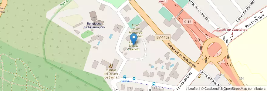 Mapa de ubicacion de Escola Bressol l'Oreneta en Espagne, Catalogne, Barcelone, Barcelonais, Barcelone.