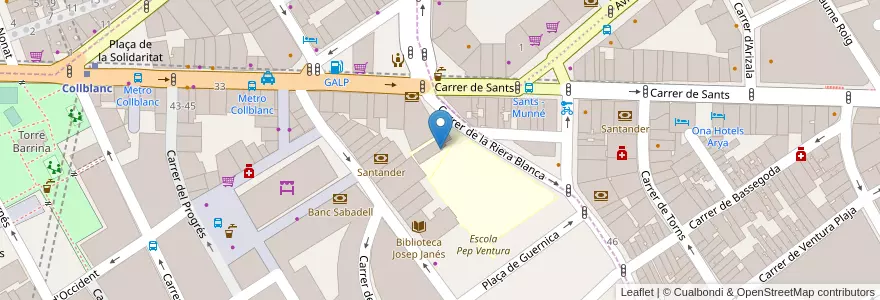 Mapa de ubicacion de Escola Bressol Nova Fortuny en Sepanyol, Catalunya, Barcelona, Barcelonès, Barcelona, L'Hospitalet De Llobregat.