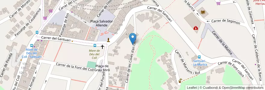 Mapa de ubicacion de Escola Coves d'en Cimany en Espagne, Catalogne, Barcelone, Barcelonais, Barcelone.