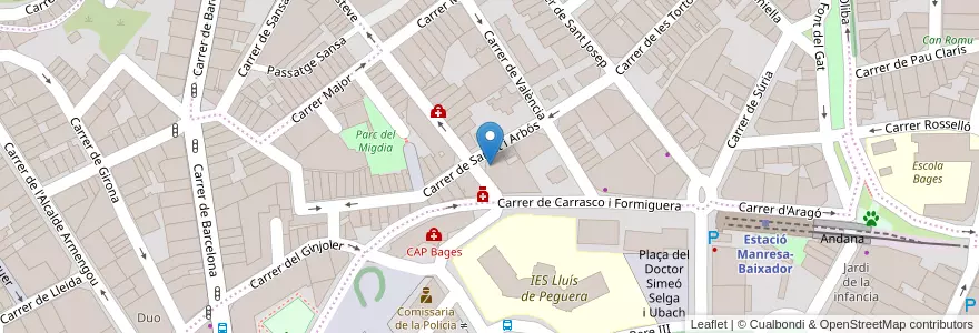 Mapa de ubicacion de Escola de ball en Espanha, Catalunha, Barcelona, Bages, Manresa.