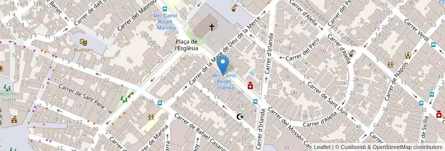 Mapa de ubicacion de Escola de Música Musicaula en スペイン, カタルーニャ州, Barcelona, バルサルネス, Santa Coloma De Gramenet.