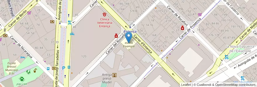 Mapa de ubicacion de Escola Eixample 1 en 西班牙, Catalunya, Barcelona, Barcelonès, Barcelona.