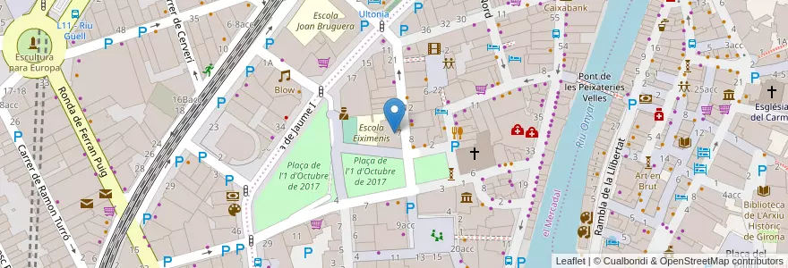 Mapa de ubicacion de ESCOLA EIXIMENIS en España, Catalunya, Girona, Gironès, Girona.
