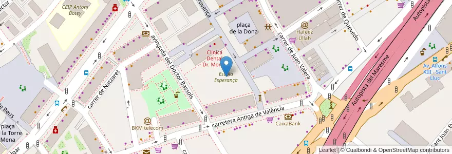 Mapa de ubicacion de Escola Esperança en İspanya, Catalunya, Barcelona, Barcelonès, Badalona.