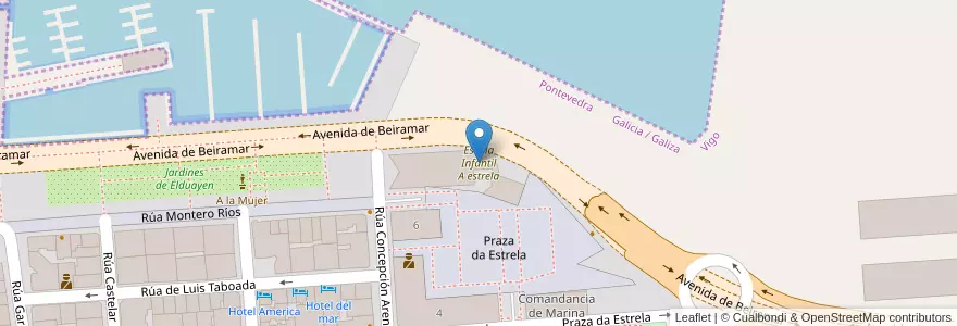 Mapa de ubicacion de Escola Infantil A estrela en Spanje, Vigo.