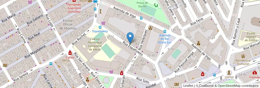 Mapa de ubicacion de Escola Infantil ABC en Spanje, Galicië, A Coruña, Ferrol, Ferrol.