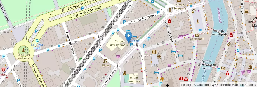 Mapa de ubicacion de ESCOLA JOAN BRUGUERA en Spain, Catalonia, Girona, Gironès, Girona.
