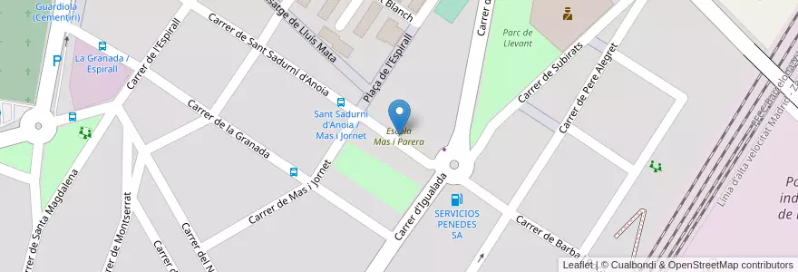 Mapa de ubicacion de Escola Mas i Parera en 스페인, Catalunya, Barcelona, Alt Penedès, Vilafranca Del Penedès.