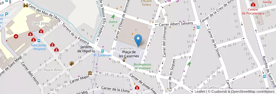 Mapa de ubicacion de Escola Municipal d'Art i Disseny (EMAID)' en Испания, Каталония, Барселона, Гарраф, Vilanova I La Geltrú.