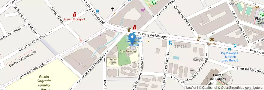 Mapa de ubicacion de Escola Municipal de Música Can Fargues en España, Catalunya, Barcelona, Barcelonès, Barcelona.