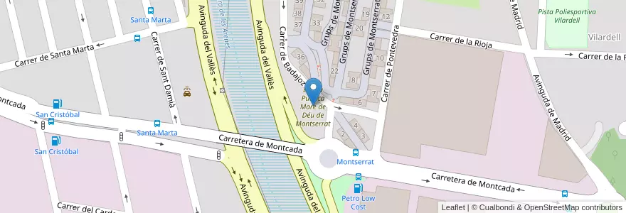 Mapa de ubicacion de Escola Pública Mare de Déu de Montserrat en Испания, Каталония, Барселона, Vallès Occidental, Terrassa.