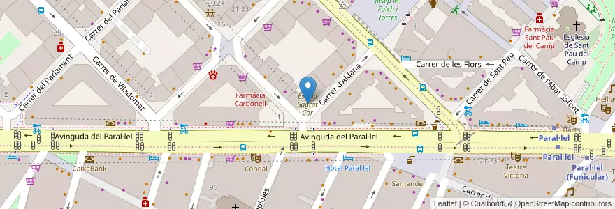 Mapa de ubicacion de Escola Sagrat Cor en 西班牙, Catalunya, Barcelona, Barcelonès, Barcelona.