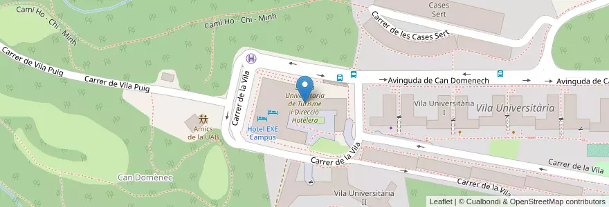Mapa de ubicacion de Escola Universitaria de Turisme i Direcció Hotelera en Spagna, Catalunya, Barcelona, Vallès Occidental, Cerdanyola Del Vallès.