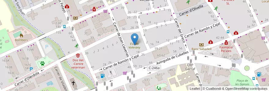 Mapa de ubicacion de Escola Volerany en İspanya, Catalunya, Barcelona, Garraf, Vilanova I La Geltrú.