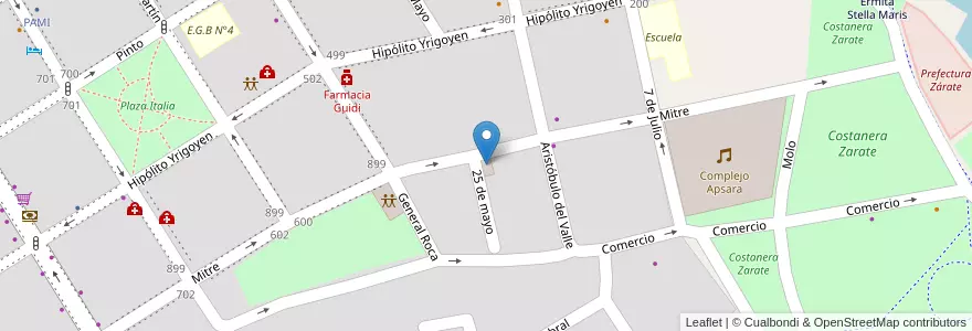Mapa de ubicacion de Escolandia en Arjantin, Buenos Aires, Partido De Zárate.