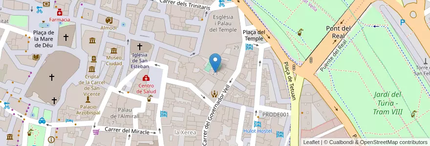 Mapa de ubicacion de Escolania Nuestra Señora de los Desamparados en Spanien, Valencianische Gemeinschaft, Valencia, Comarca De València, Valencia.