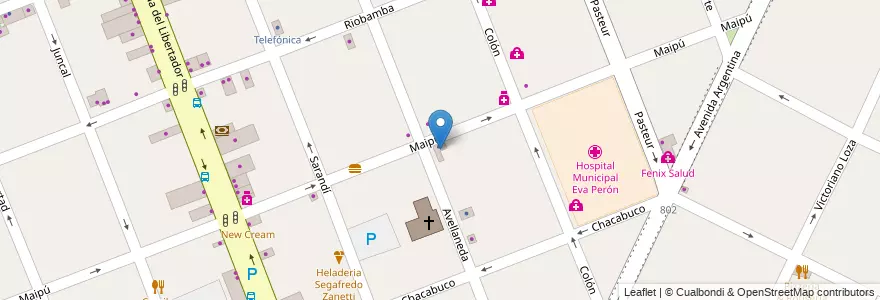 Mapa de ubicacion de Escribania Rioja en Arjantin, Buenos Aires, Partido De Merlo, Merlo.