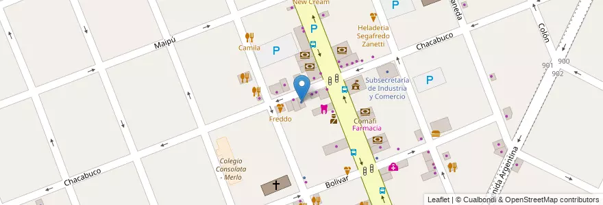 Mapa de ubicacion de Escribania Trevisan en Arjantin, Buenos Aires, Partido De Merlo, Merlo.