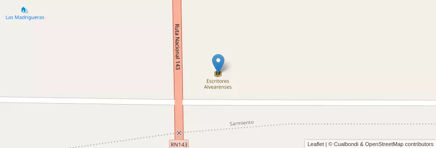 Mapa de ubicacion de Escritores Alvearenses en Argentinien, Mendoza, General Alvear, Distrito Ciudad De General Alvear.