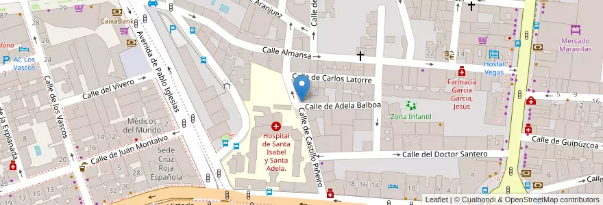 Mapa de ubicacion de Esc.Técnica de Enseñanzas Especializadas en 西班牙, Comunidad De Madrid, Comunidad De Madrid, Área Metropolitana De Madrid Y Corredor Del Henares, Madrid.