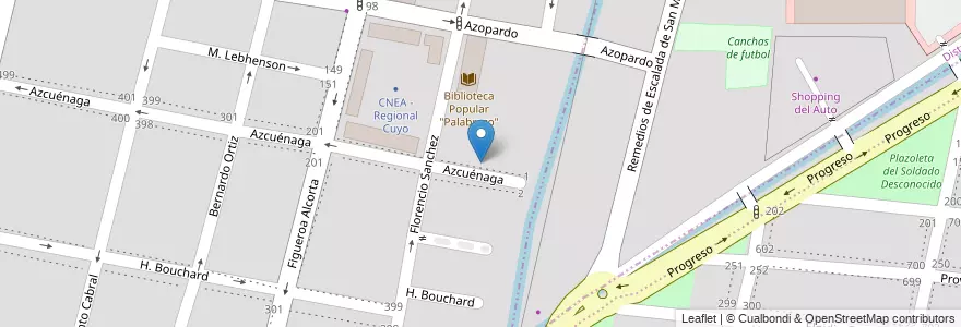 Mapa de ubicacion de Escuela 1-139 Caseros en Argentinien, Chile, Mendoza, Godoy Cruz, Departamento Godoy Cruz.