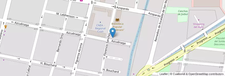 Mapa de ubicacion de Escuela 1-139 Caseros en Argentina, Chile, Mendoza, Godoy Cruz, Departamento Godoy Cruz.