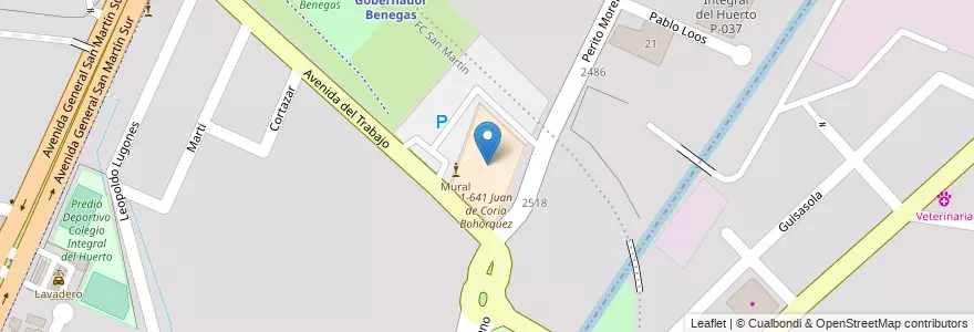 Mapa de ubicacion de Escuela 1-641 Juan de Coria Bohorquez en Arjantin, Şili, Mendoza, Godoy Cruz, Departamento Godoy Cruz, Distrito Gobernador Benegas.