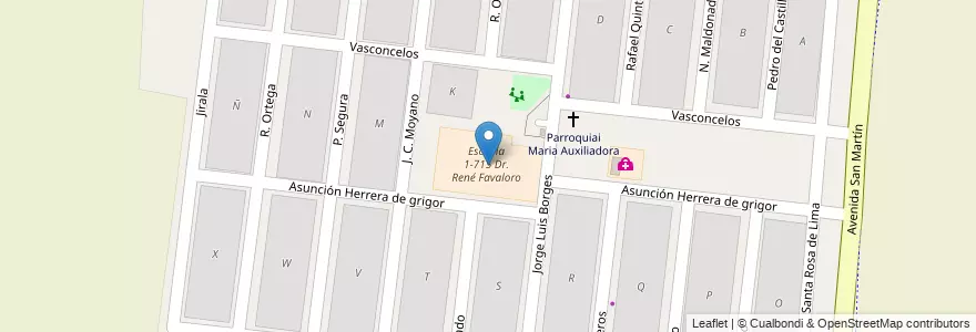 Mapa de ubicacion de Escuela 1-715 Dr. René Favaloro en Arjantin, Şili, Mendoza, Departamento Luján De Cuyo, Distrito Perdriel.